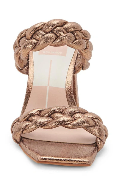 Shop Dolce Vita Paily Braided Heeled Sandal In Bronze Metallic Stella Suede