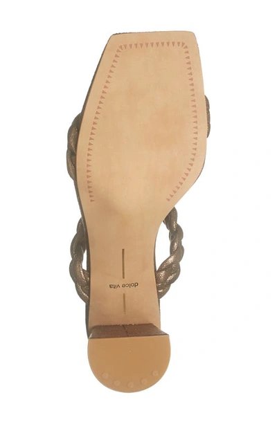 Shop Dolce Vita Paily Braided Heeled Sandal In Bronze Metallic Stella Suede