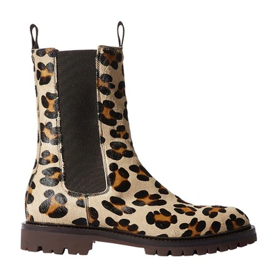 Shop Scarosso Wooster Chelsea Boots In Leopard Print Pony