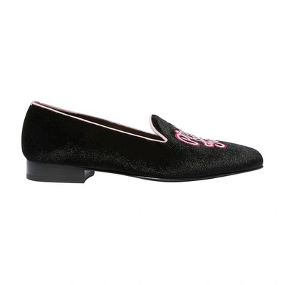 Shop Scarosso Nolita Loafers In Black Velvet