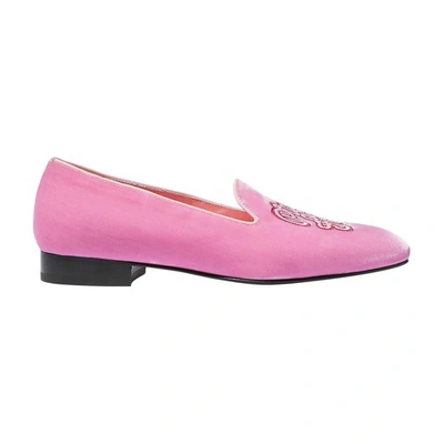 Shop Scarosso Nolita Loafers In Pink Velvet
