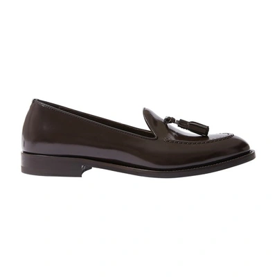 Shop Scarosso Sienna Loafers In Brown Brushed Calf