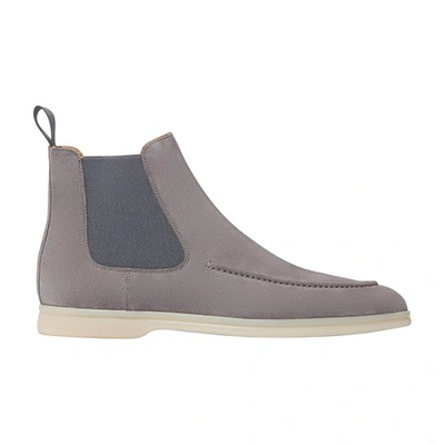 Shop Scarosso Eugenio Chelsea Boots In Grey Suede