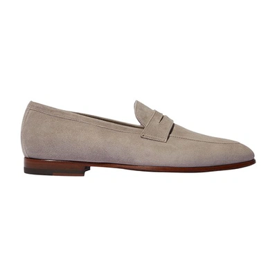 Shop Scarosso Marzio Loafers In Taupe Suede
