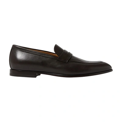 Shop Scarosso Marzio Loafers In Brown Calf Leather