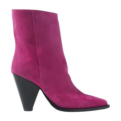 Shop Scarosso Emily Boots In Fuchsia Suede