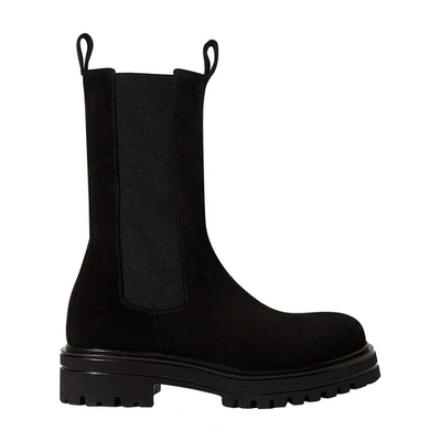 Scarosso Naomi Suede Boots In Black Suede
