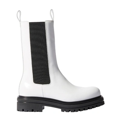 Shop Scarosso Naomi Boots In White Polished Calf
