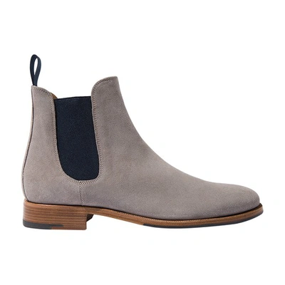 Shop Scarosso Giancarlo Chelsea Boots In Taupe Suede