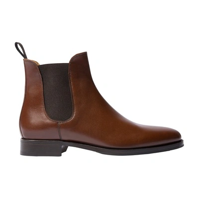 Shop Scarosso Giancarlo Chelsea Boots In Chestnut Calf