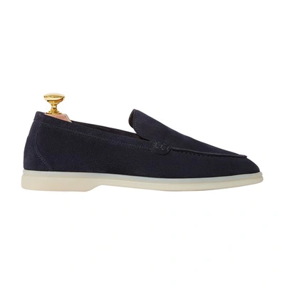 Shop Scarosso Ludovica Loafers In Blue Suede