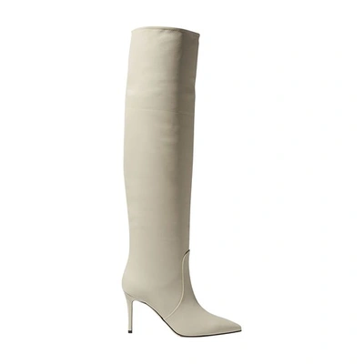 Shop Scarosso Carra High Boots In Beige Calf