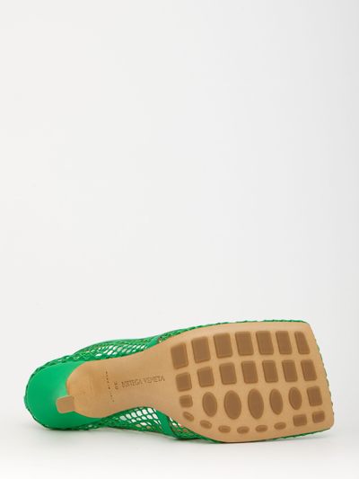 Shop Bottega Veneta Green Stretch Sandals