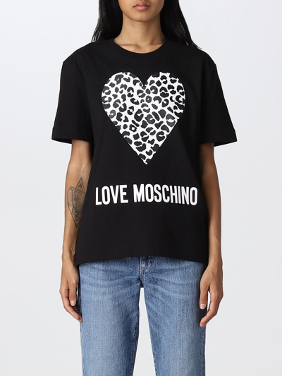 Shop Love Moschino T-shirt  Woman Color Black