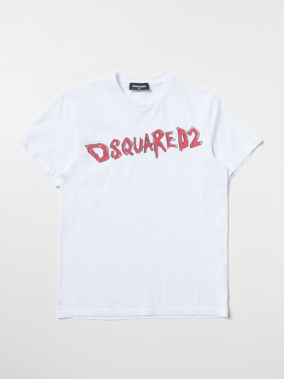 Shop Dsquared2 Junior T-shirt  Kids In White