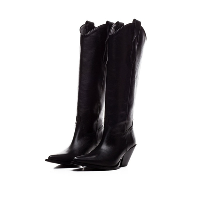 Shop Toral High Black Leather Boots
