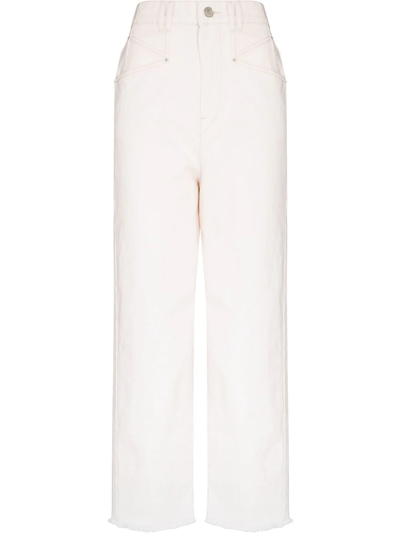 Shop Isabel Marant Dileskoga Cropped Jeans In White