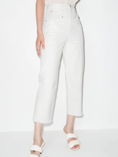 Shop Isabel Marant Dileskoga Cropped Jeans In White