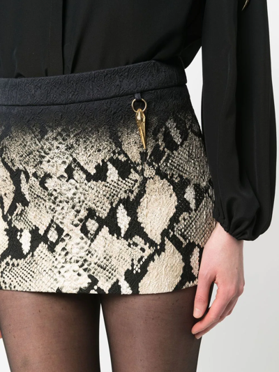 Roberto Cavalli Snake-tiger Print Mini Skirt In Natura | ModeSens