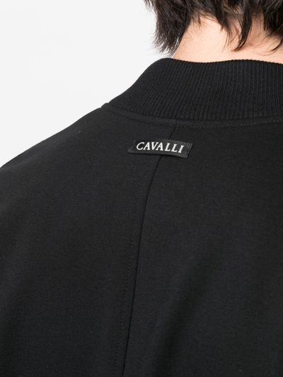 Shop Roberto Cavalli Logo-patch Bomber Jacket In Black