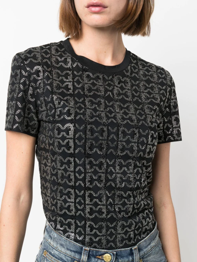 Roberto Cavalli Logo-embellished Cotton T-shirt In Black