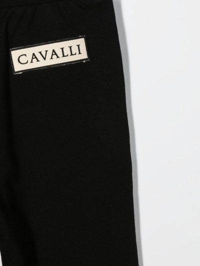Shop Roberto Cavalli Junior Logo-patch Track Trousers In Black