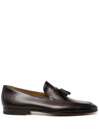 Shop Magnanni Aston Tassel Detail Loafers In Brown