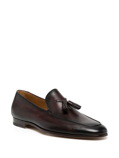 Shop Magnanni Aston Tassel Detail Loafers In Brown