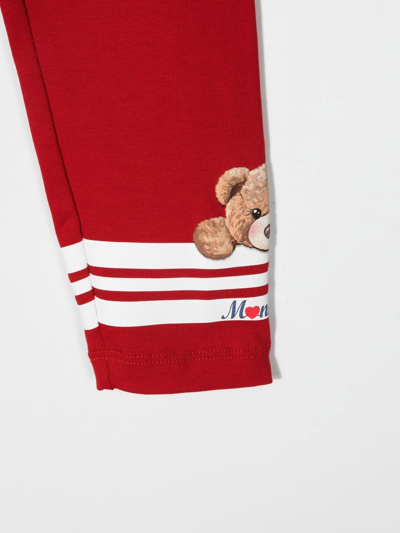 Shop Monnalisa Teddy Bear-print Trousers In Red