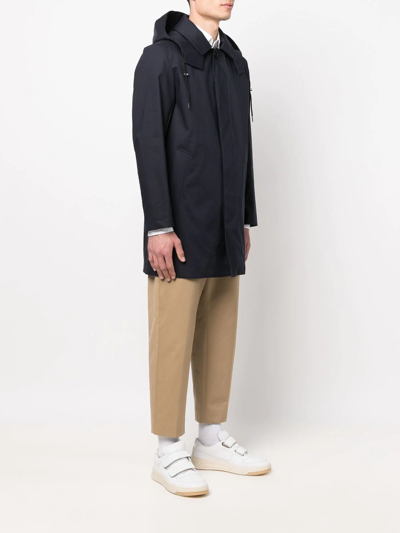 Mackintosh Cambridge Hood Cotton Coat In Blue
