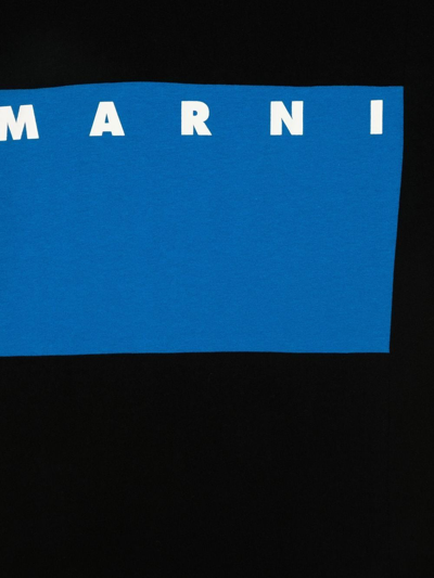 Shop Marni Logo Colour-block T-shirt In Black