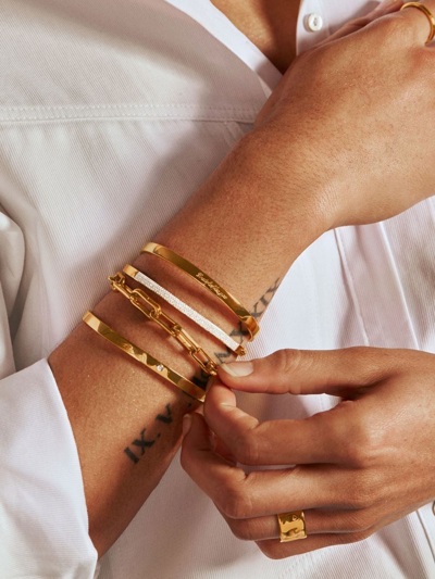 Monica Vinader Gold Essential Pavé Diamond Bangle Diamond In Gold