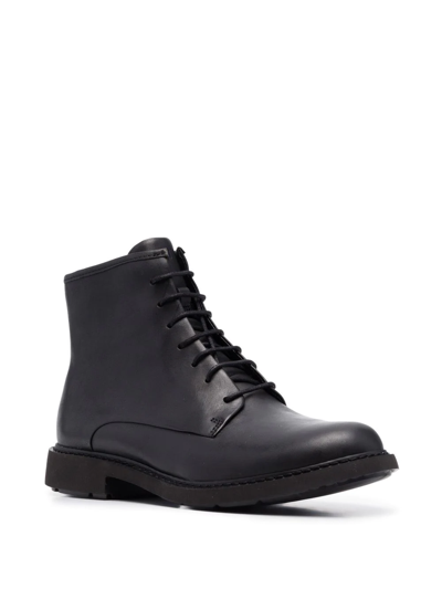 Camper Ankle Lace-up Fastening Boots In Black