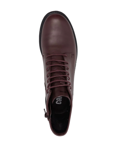 Camper Ankle Lace-up Fastening Boots In Brown