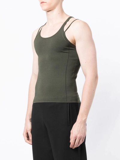 Shop Dion Lee Density Double-strap Tank Top In Green