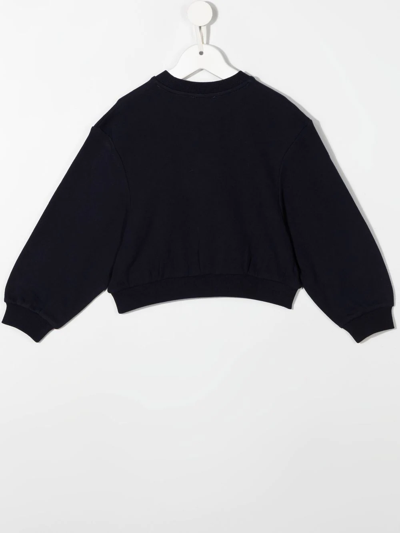 Shop The Marc Jacobs Logo-print Cotton Sweatshirt In Blue