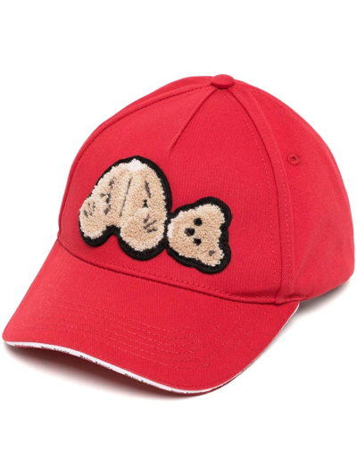 Shop Palm Angels Teddy Bear-appliqué Cap In Red