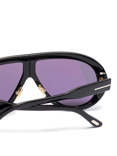 Tom Ford Black Troy Aviator-style Sunglasses In Black