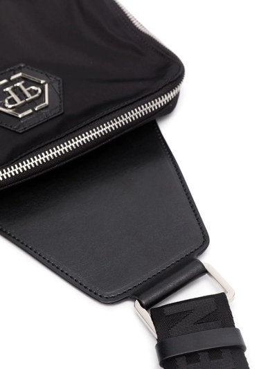 Philipp Plein Hexagon Logo Plaque Shoulder Bag In Black