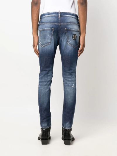 Shop Philipp Plein Skinny Denim Jeans In Blue
