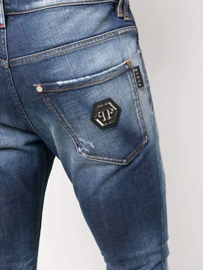 Shop Philipp Plein Skinny Denim Jeans In Blue