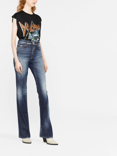 Philipp Plein Distressed-finish Denim Jeans In Blue