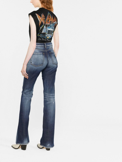 Philipp Plein Distressed-finish Denim Jeans In Blue