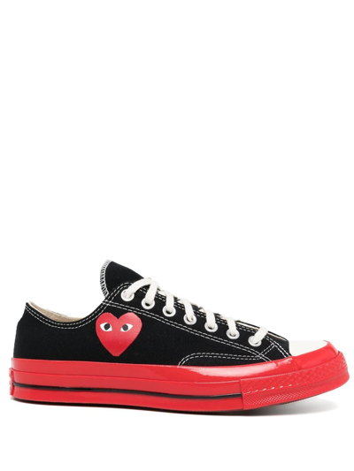 Shop Comme Des Garçons Play X Converse Low-top Sneakers In Black