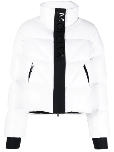 Shop Moncler Claret Puffer Jacket In White