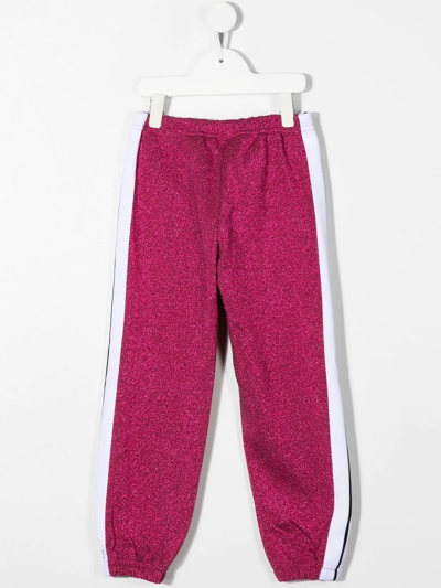 Shop Palm Angels Metallic-threaded Track Pants In Pink