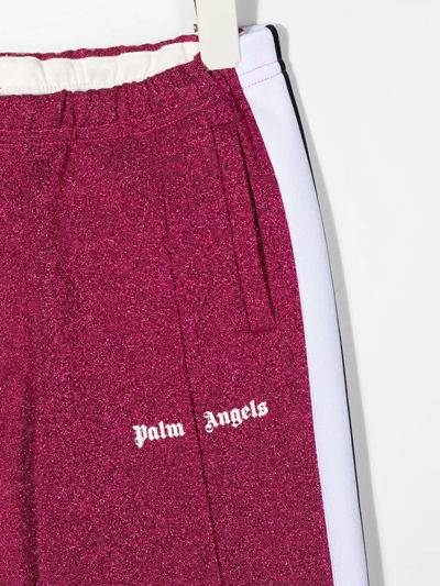 Shop Palm Angels Metallic-threaded Track Pants In Pink