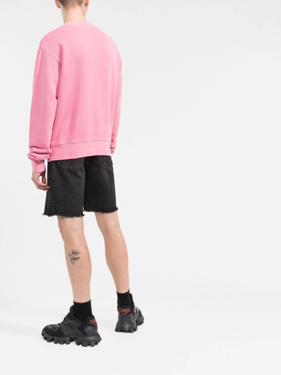 Palm Angels Box Logo-embossed Cotton-jersey Sweatshirt In Pink