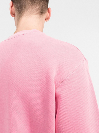 Palm Angels Box Logo-embossed Cotton-jersey Sweatshirt In Pink