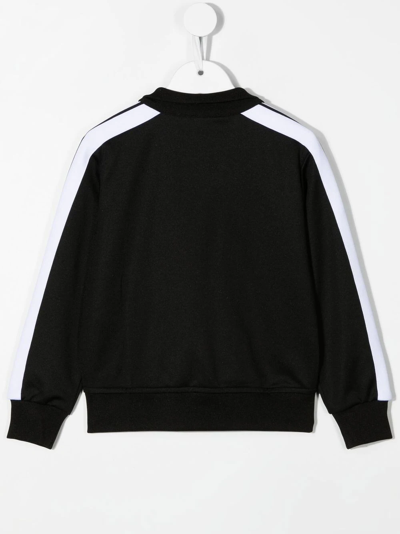 Shop Palm Angels Logo-print Zipped Sweatshirt In Black